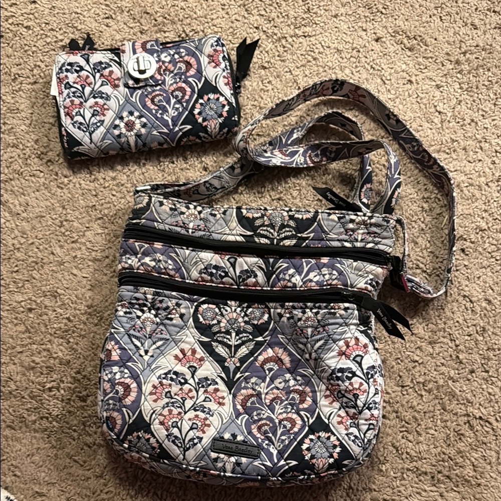 SOLD Floral Quilted Vera Bradley Crossbody Bag and wallet
